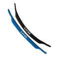 Two Liive Vision Floating Sunglass Straps (LSS01) - one in blue and one in black - on a plain white background.