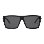 Front View of Liive Vision Volt Sunglasses (L0615A) Matt Black with black frame on a white background.