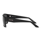 Side View of Liive Vision Volt Sunglasses (L0615A) Matt Black with black frame on a white background.