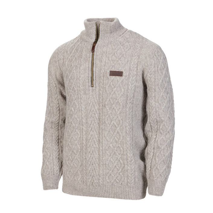 MKM Mens Highland 1/2 Zip Sweater (MS1810) Natural