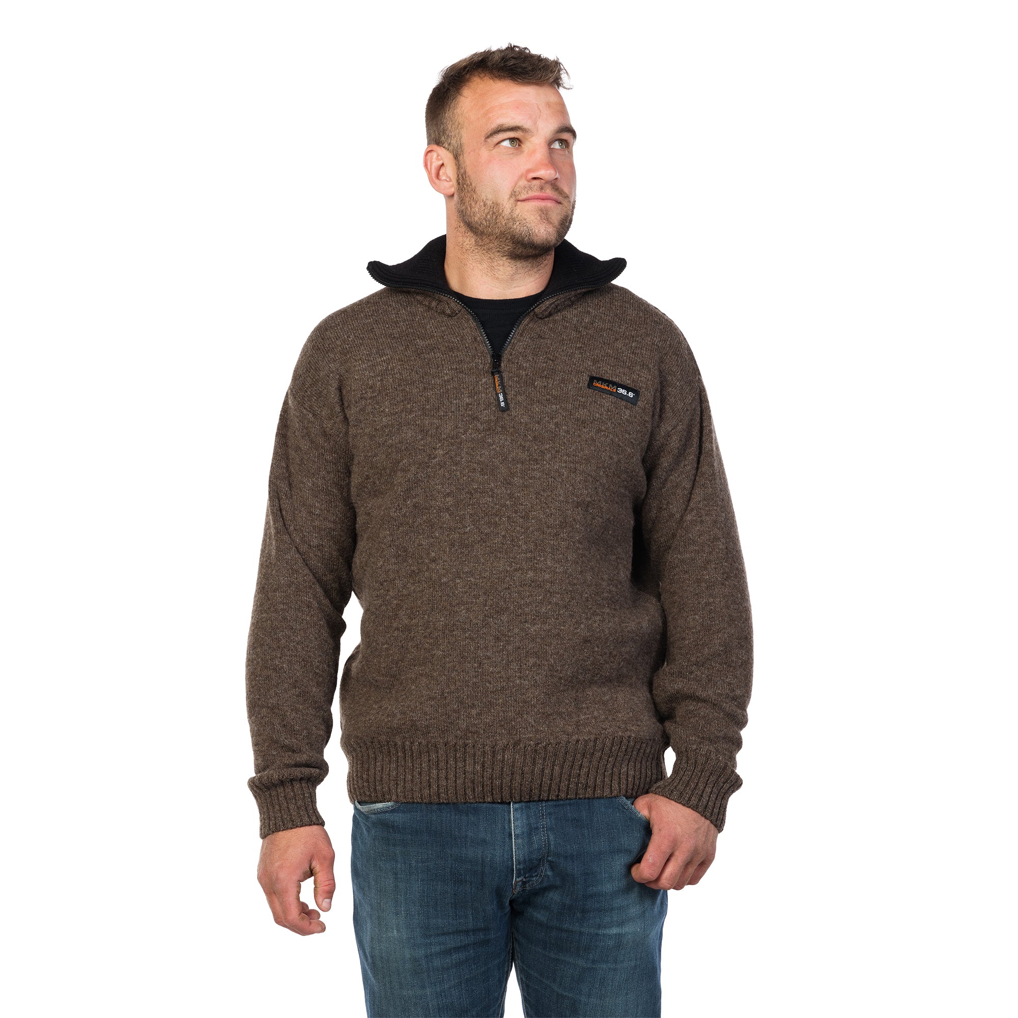 MKM Mens Tasman Sweater (MS1645) Natural Brown