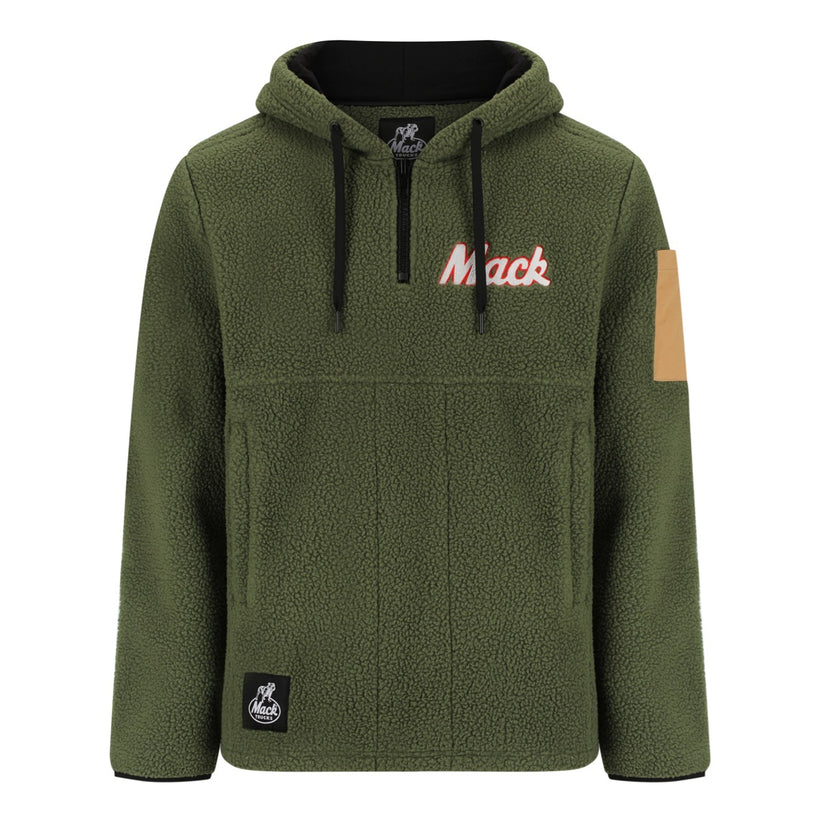 Mack Mens Shearling Fleece 1/4 Zip Hoodie (MKHW26018) Olive