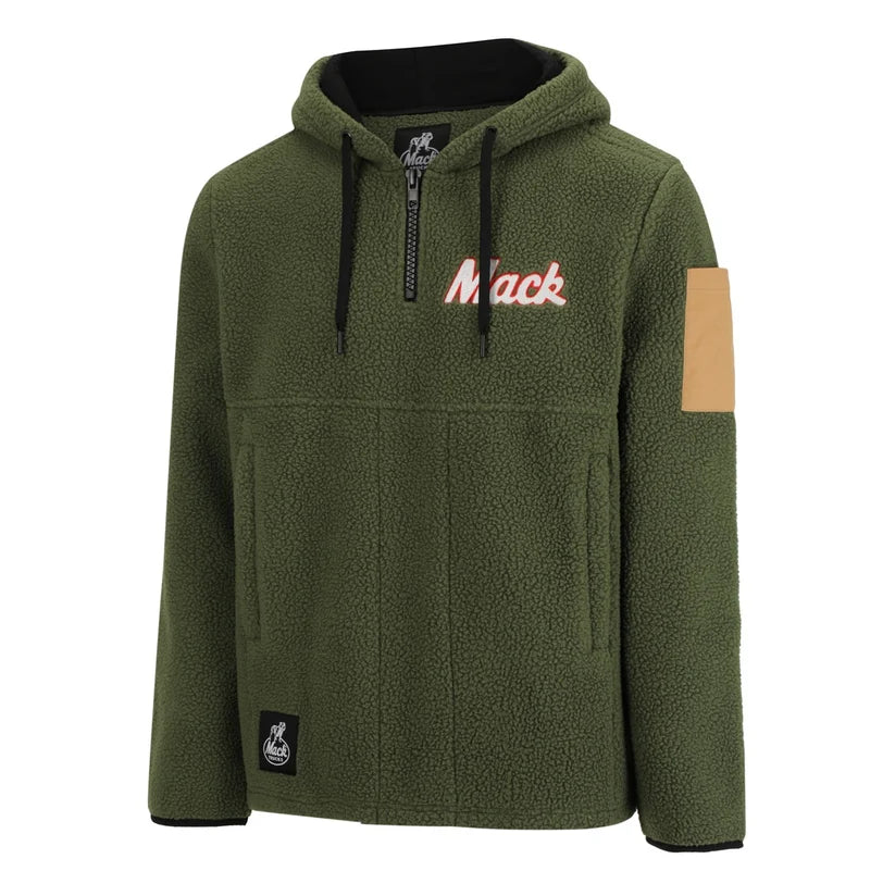Mack Mens Shearling Fleece 1/4 Zip Hoodie (MKHW26018) Olive