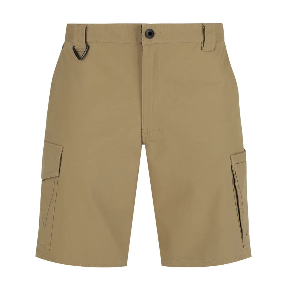 Sand Mack Men's Stretch Canvas Utility Shorts (MKSHS2502A5R) flat laid on a white background.