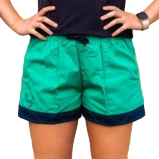 MaryG Womens Old School Panel Shorts (MGOSPGN) Kelly Green/French Navy [GD]