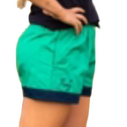 MaryG Womens Old School Panel Shorts (MGOSPGN) Kelly Green/French Navy [GD]