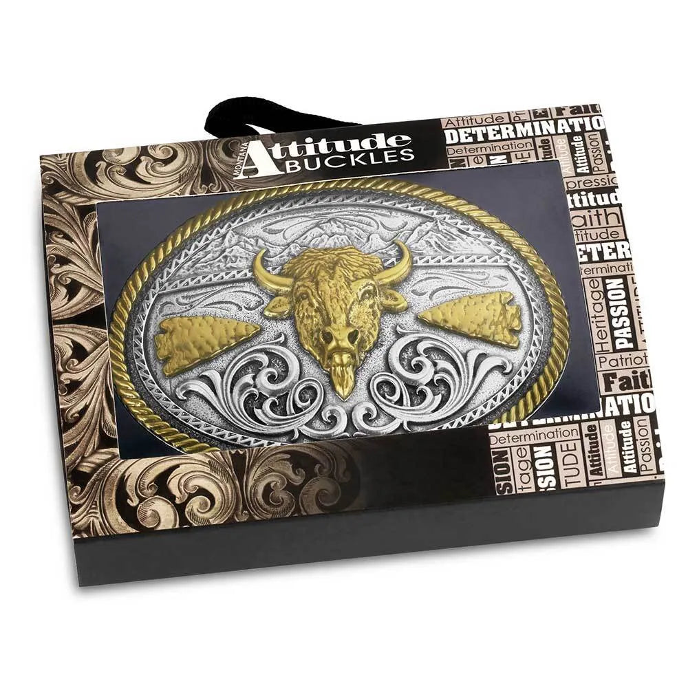 Montana Silversmiths  Attitude Buckle (A1066P) Buffalo