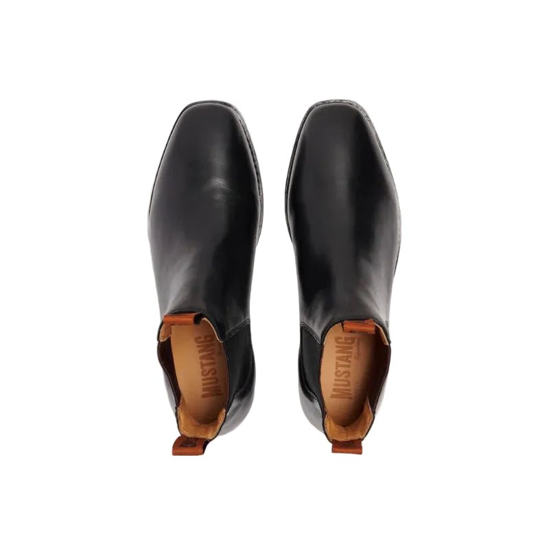Mustang Mens Signature Pull-Up Leather Boots (Y61061) Black