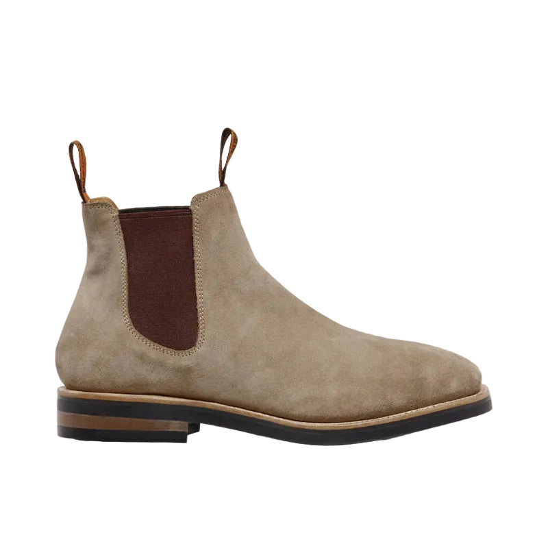 Mustang Mens Signature Pull-Up Leather Boots (Y61063) Taupe Suede