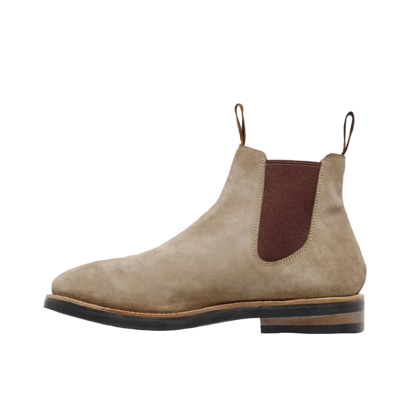 Mustang Mens Signature Pull-Up Leather Boots (Y61063) Taupe Suede