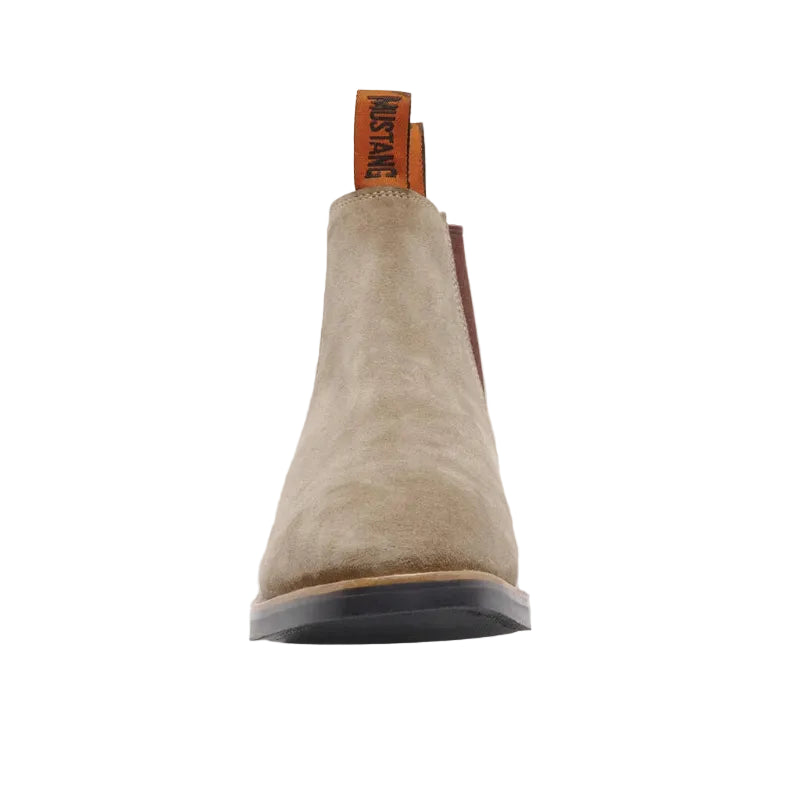 Mustang Mens Signature Pull-Up Leather Boots (Y61063) Taupe Suede