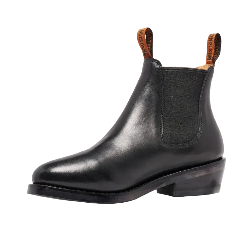 Mustang Womens Signature Pull-Up Leather Boots (Y61064) Black