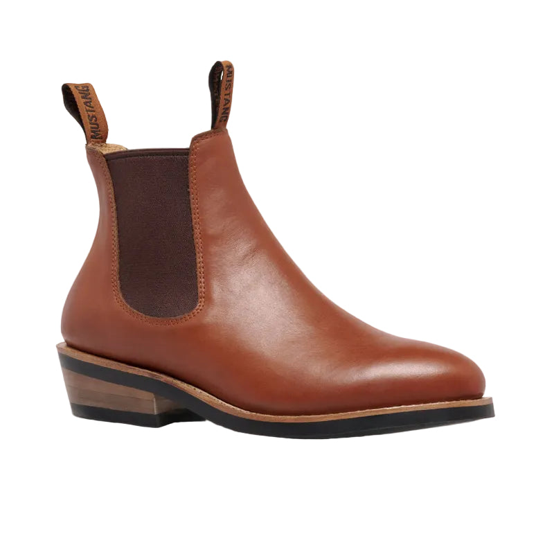Mustang Womens Signature Pull-Up Leather Boots (Y61066) Tan