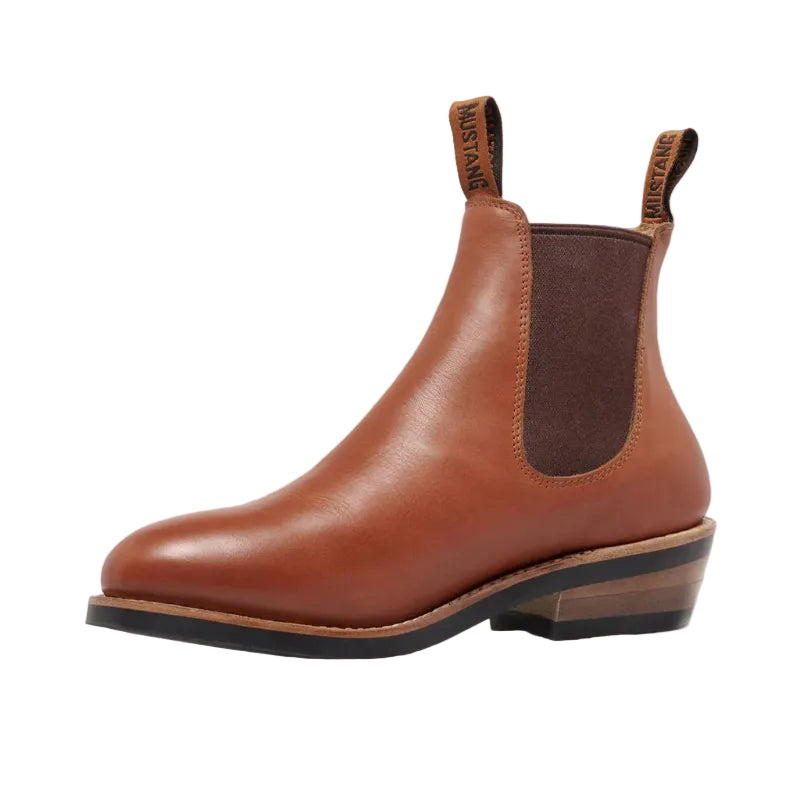 Mustang Womens Signature Pull-Up Leather Boots (Y61066) Tan