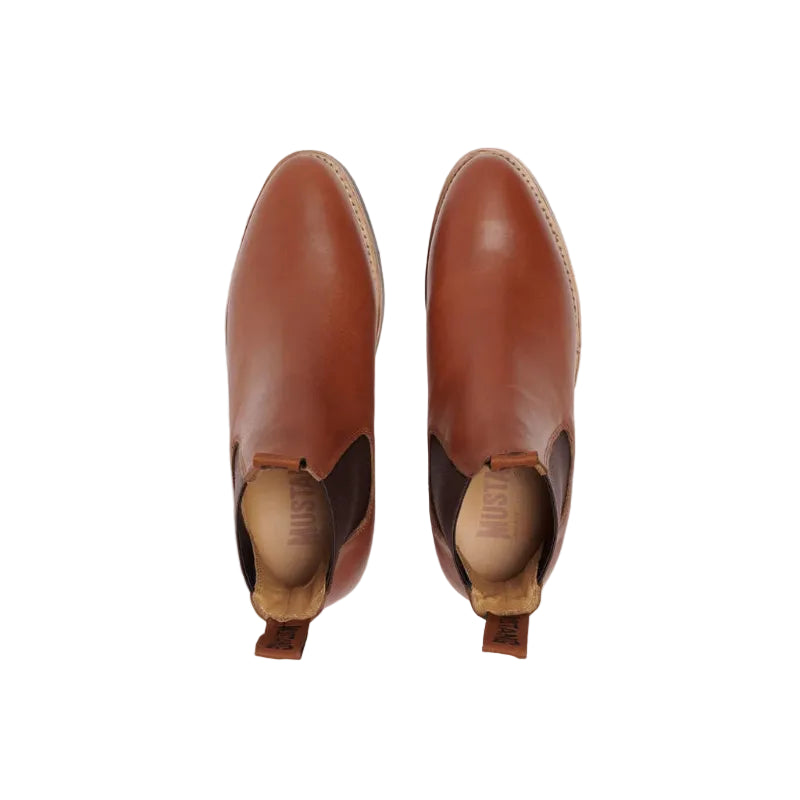 Mustang Womens Signature Pull-Up Leather Boots (Y61066) Tan