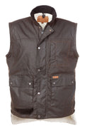 Outback Trading Mens Flemington Wool Lined Oilskin Vest (6131) Brown 3XL