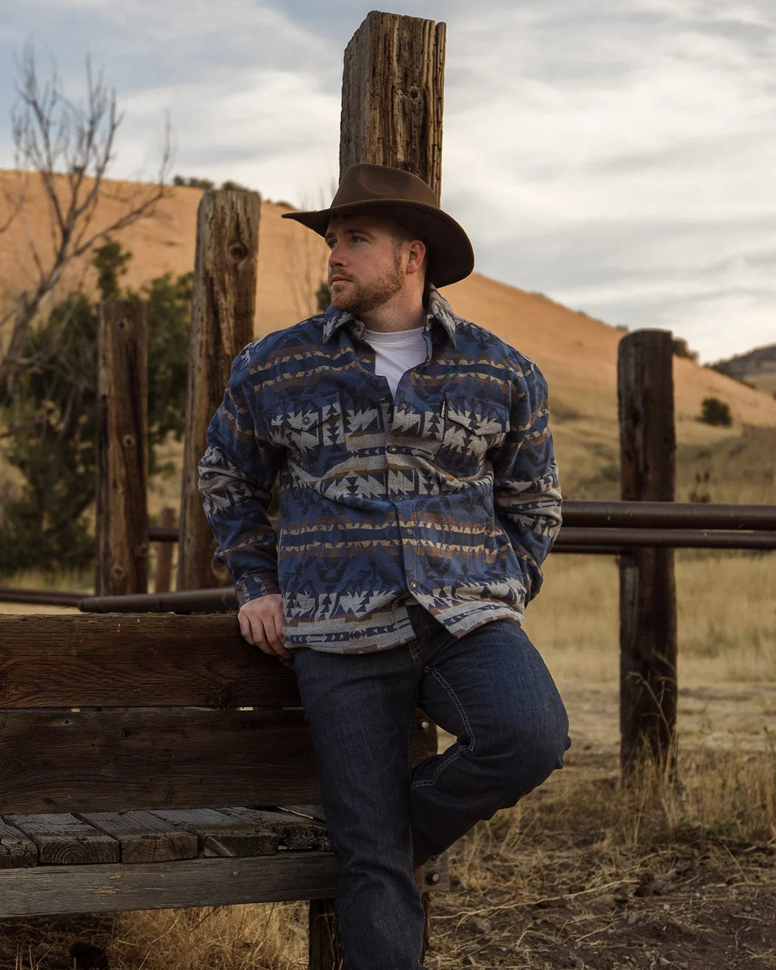 Outback Trading Mens Benson Shirt Jacket (29935) Blue