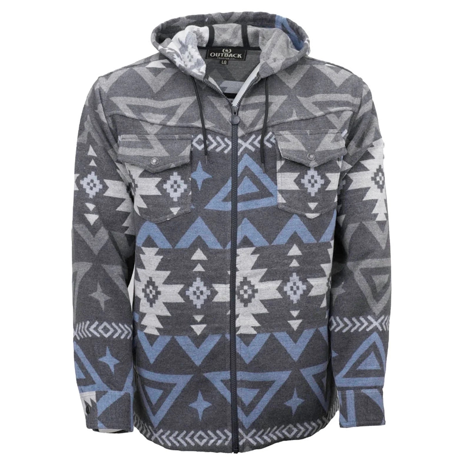 Outback Trading Mens Orion Hoodie (29915) Blue