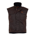 Outback Trading Unisex Fleece Lined Oilskin Vest (6036) Brown Collar Up