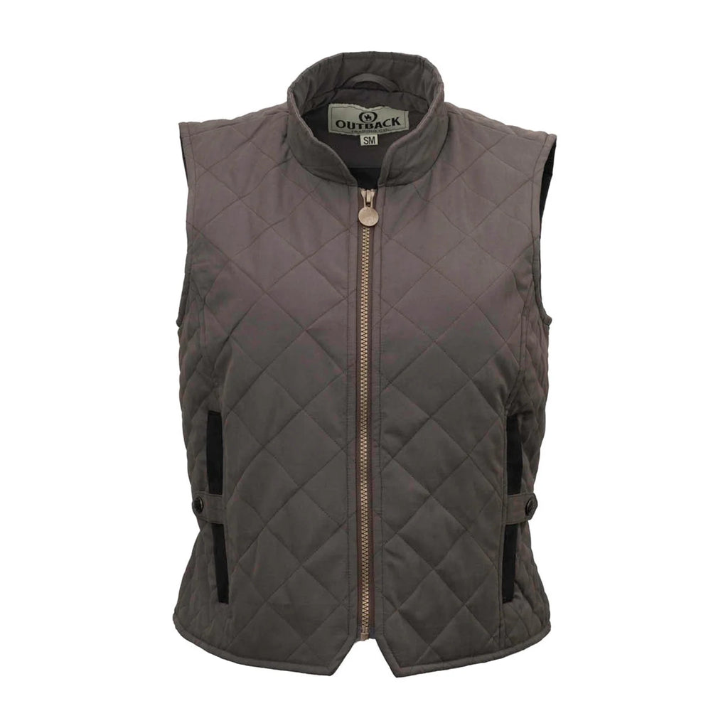Outback Trading Womens Quilted Riding Vest (40321) Brown