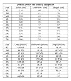 Outback Trading Unisex Fleece Lined Oilskin Vest (6036) Brown Sizing Chart