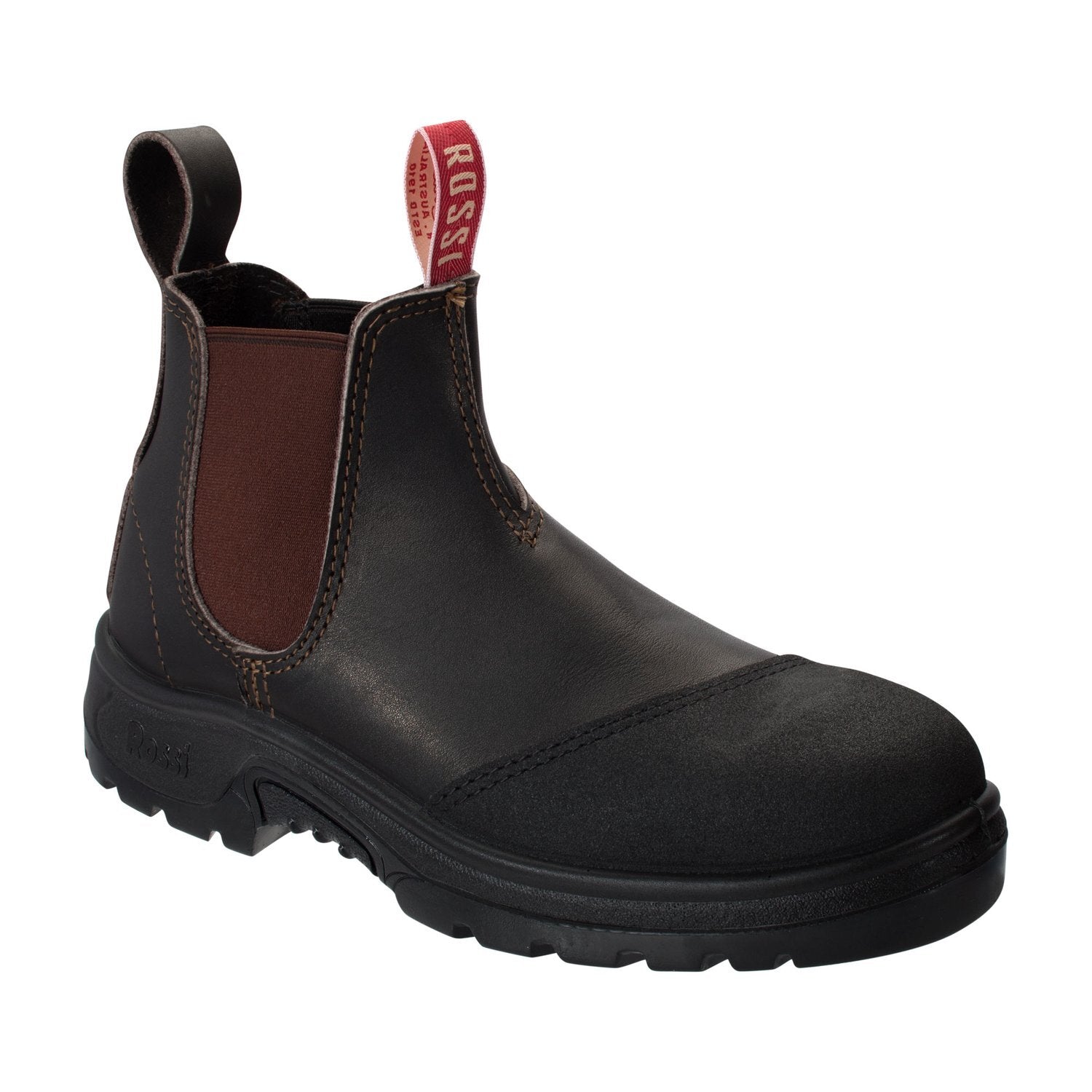 Rossi Mens Hercules Elastic Sided Safety Boots (795) Claret