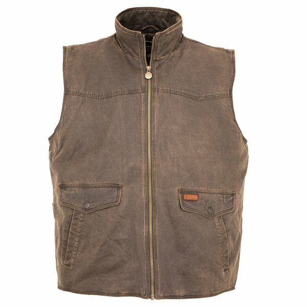 Outback Trading Mens Landsman Oilskin Vest (2803) Brown