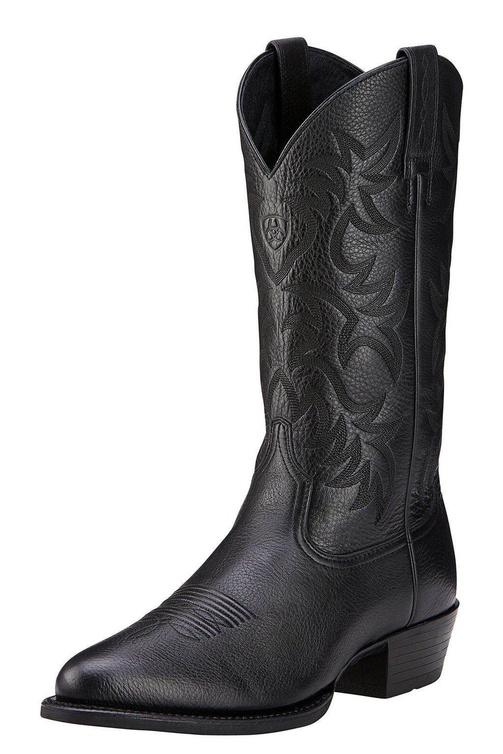 Ariat Mens Heritage R-Toe Western Boots (10002218) Black Deertan