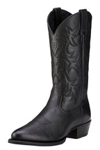 Ariat Mens Heritage R-Toe Western Boots (10002218) Black Deertan