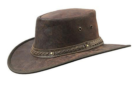 Barmah Squashy Kangaroo Crackle Hat (1018CR) Brown