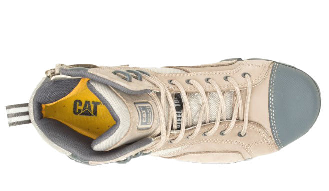 CAT Mens Argon Hi Zip Sided Steel Toe Boots (P725325) Taupe [SD]