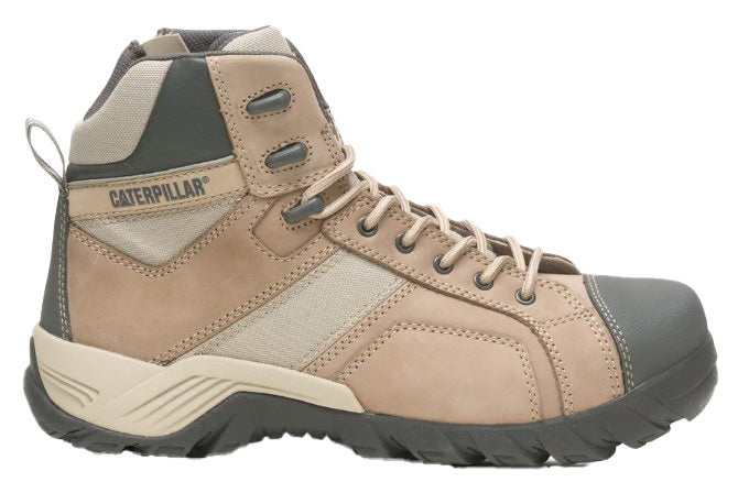 CAT Mens Argon Hi Zip Sided Steel Toe Boots (P725325) Taupe [SD]