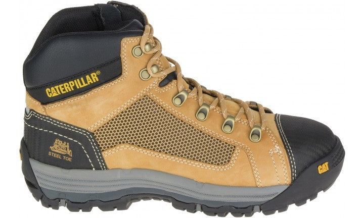 CAT Mens Convex Zip Sided Safety Boots (P720053) Honey
