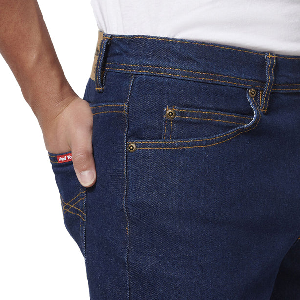 Hard Yakka Mens Stretch Denim Jeans (Y44610) Navy [GD]