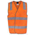 JB's Mens Hi Vis Safety Strip Vest (6DNSV) Orange [GD]