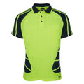 JB's Mens Hi Vis S/S Spider Polo (6HSP) Lime/Navy