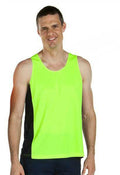 JB's Mens Hi Vis Singlet (6HCS4) Lime/Navy [GD]