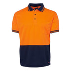JB's Mens Hi Vis Traditional S/S Polo (6HVPS) Orange/Navy [GD]