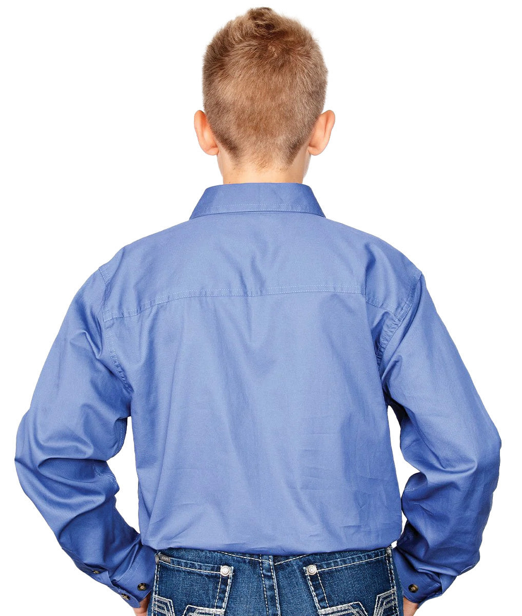 Just Country Boys Lachlan Half Button Work Shirt (30303) Blue