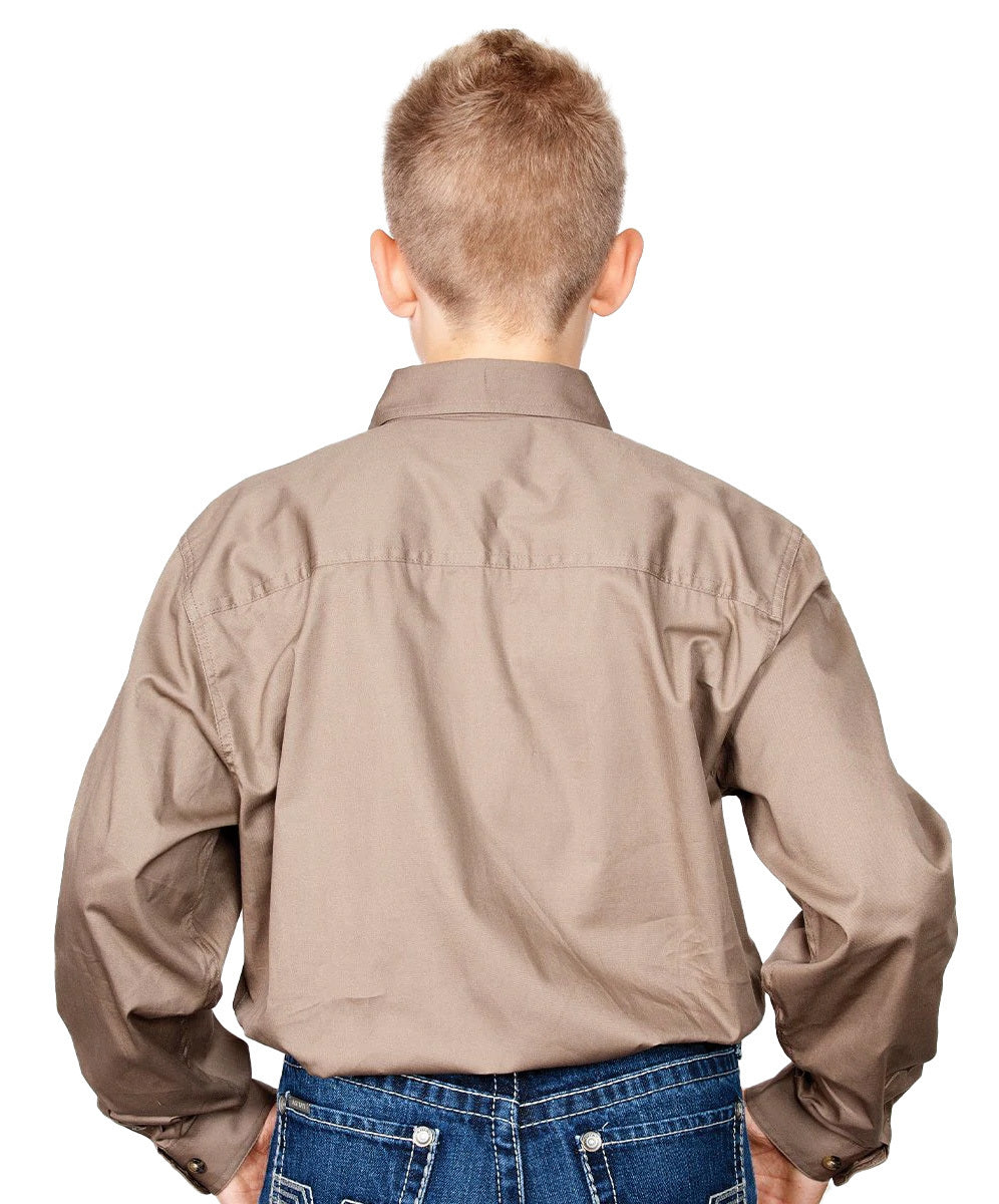 Just Country Boys Lachlan Half Button Work Shirt (30303) Brown