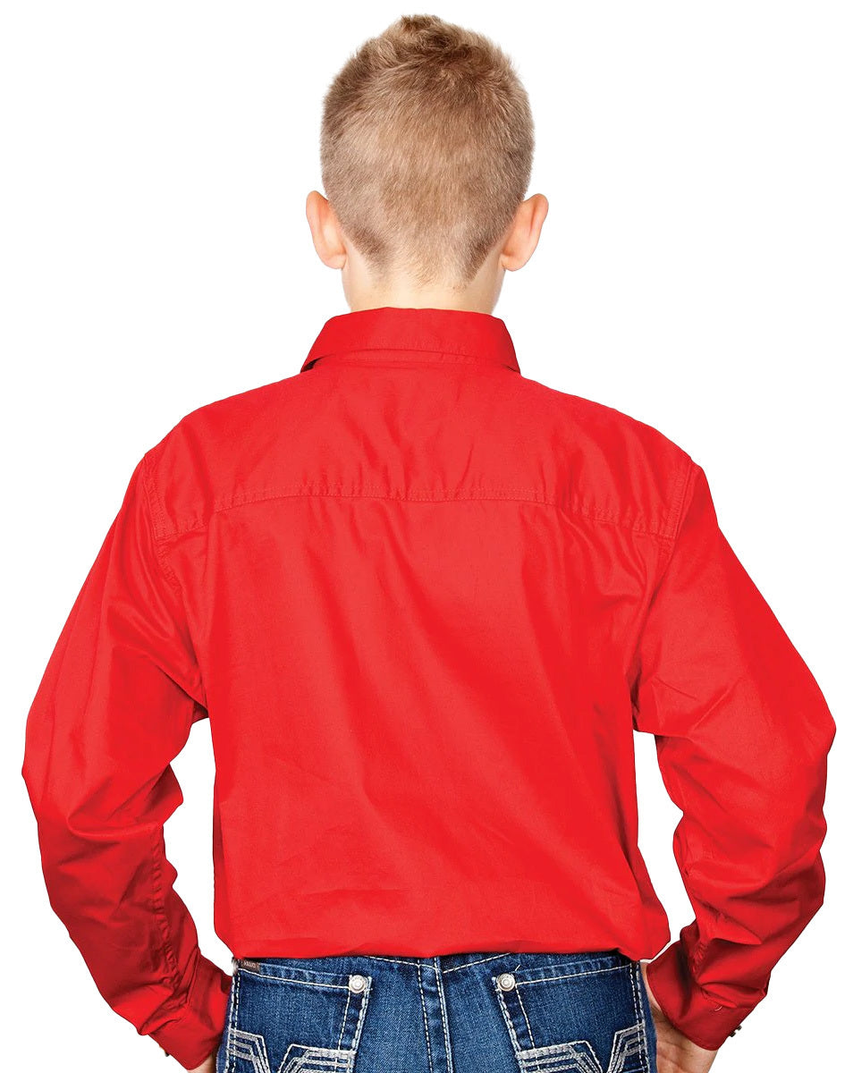 Just Country Boys Lachlan Half Button Work Shirt (30303) Chilli