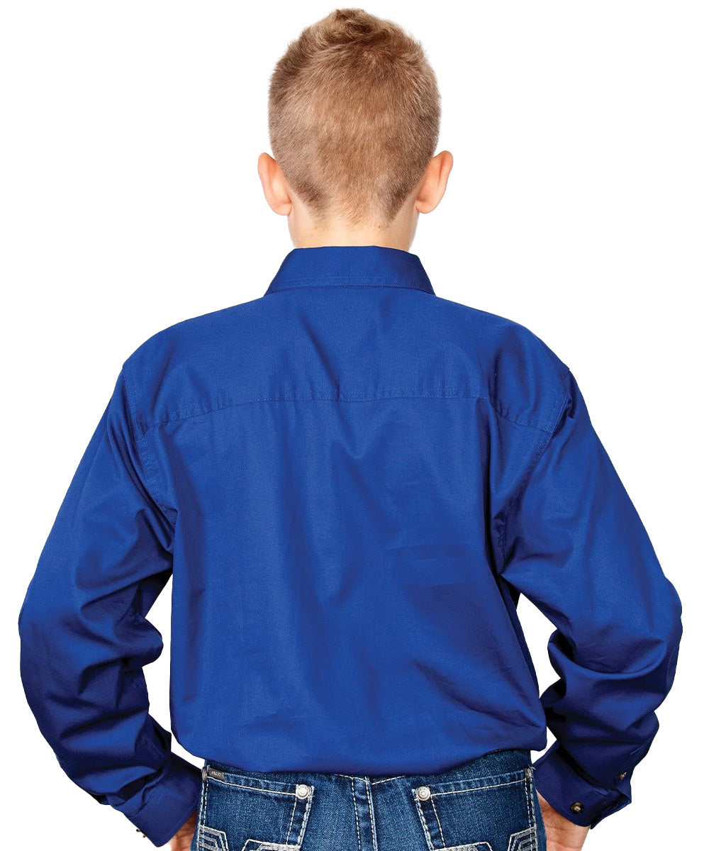 Just Country Boys Lachlan Half Button Work Shirt (30303) Cobalt