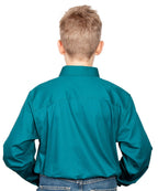 Just Country Boys Lachlan Half Button Work Shirt (30303) Forest Green