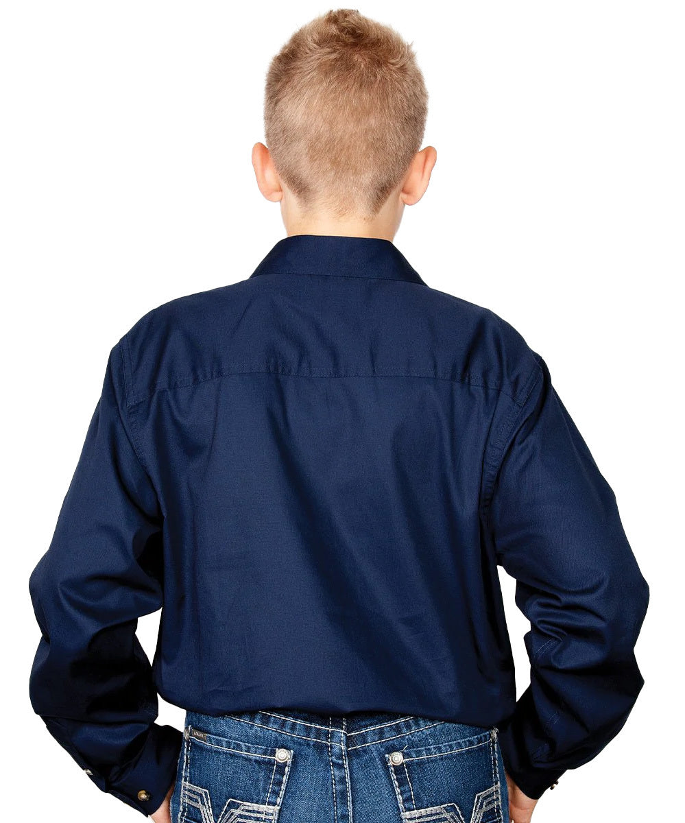 Just Country Boys Lachlan Half Button Work Shirt (30303) Navy