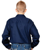 Just Country Boys Lachlan Half Button Work Shirt (30303) Navy