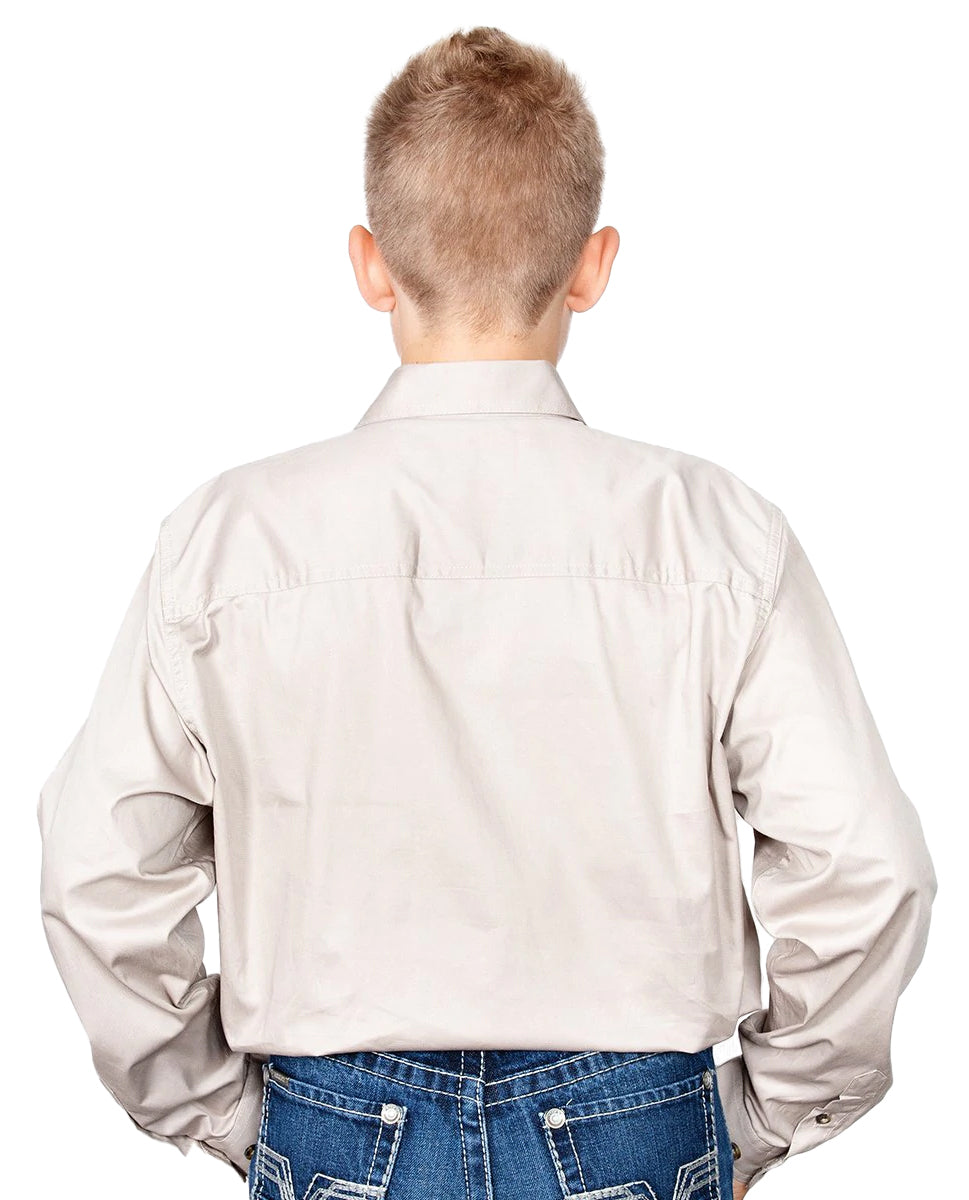 Just Country Boys Lachlan Half Button Work Shirt (30303) Stone