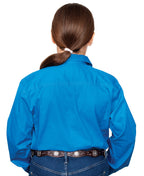Just Country Girls Kenzie Half Button Work Shirt (60606) Blue Jewel