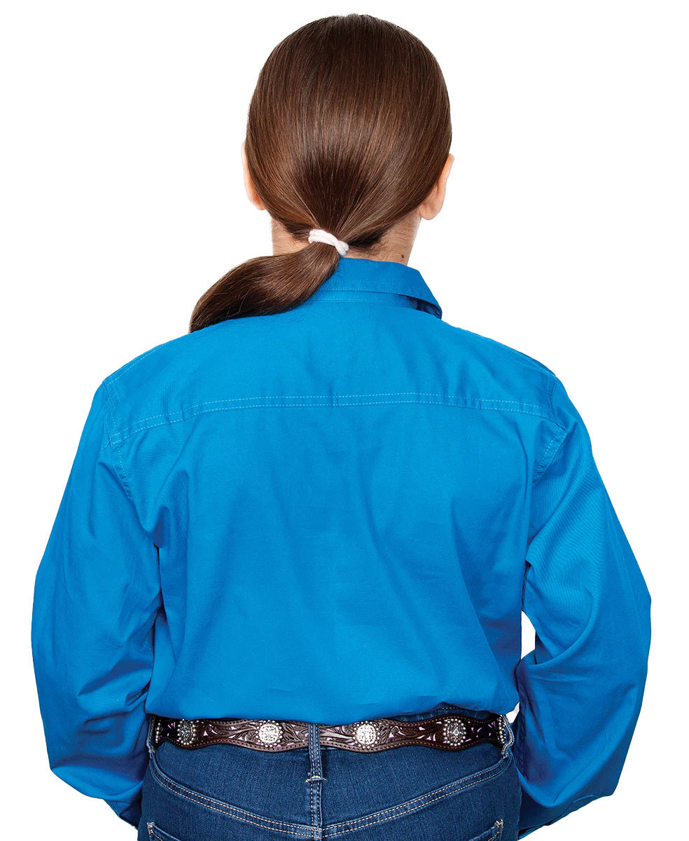 Just Country Girls Kenzie Half Button Work Shirt (60606) Blue Jewel
