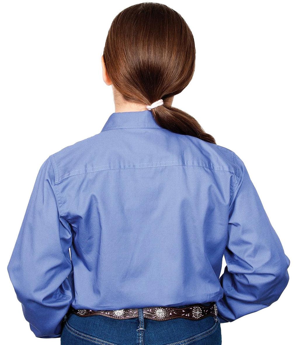 Just Country Girls Kenzie Half Button Work Shirt (60606) Blue