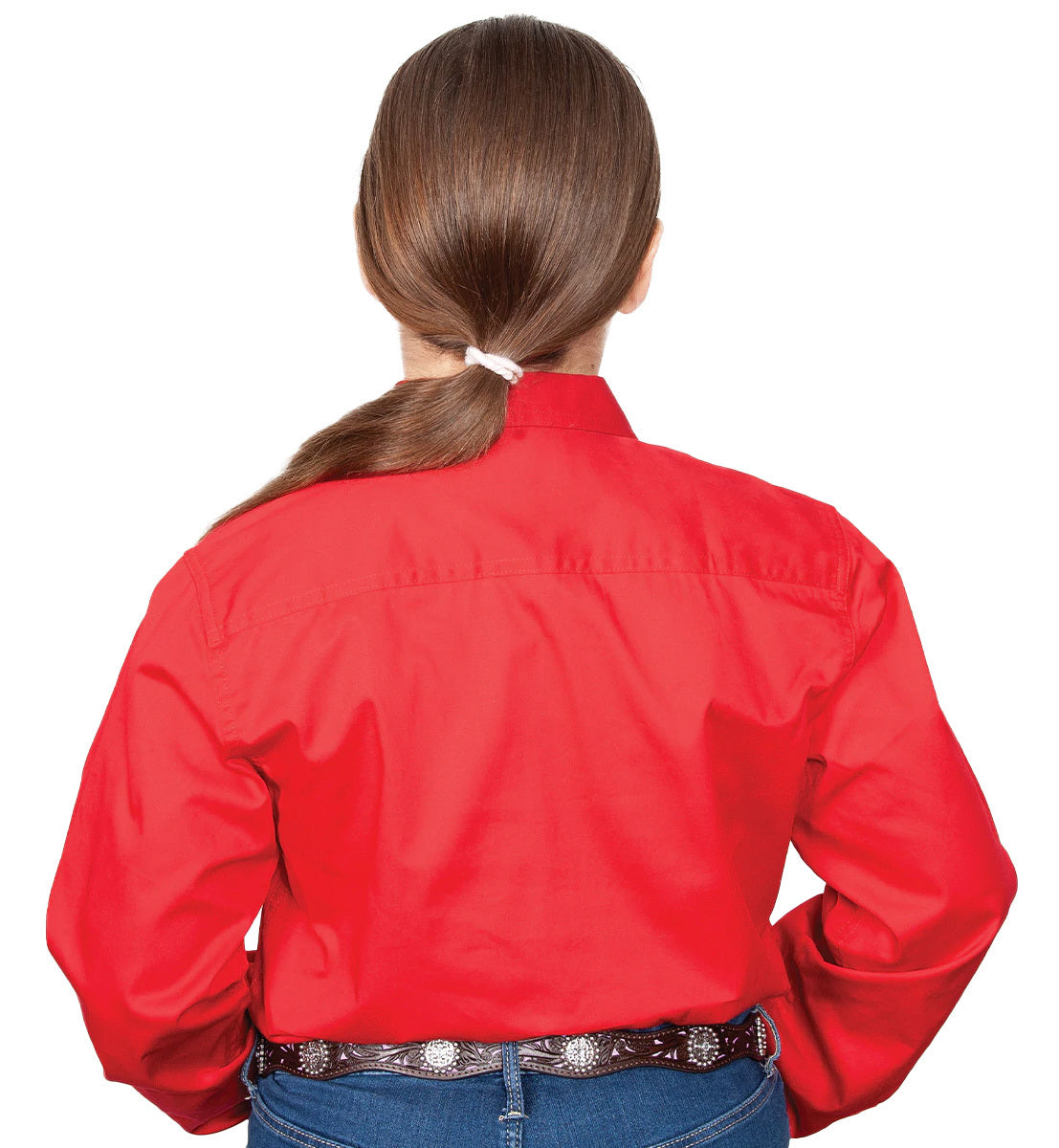 Just Country Girls Kenzie Half Button Work Shirt (60606) Chilli